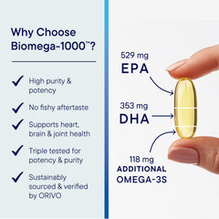 Biotics Research Biomega-1000 label detail showing ingredients and EPA DHA values
