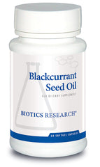 Biotics Research Blackcurrant Seed Oil bottle with 535 mg softgels highlighting GLA source