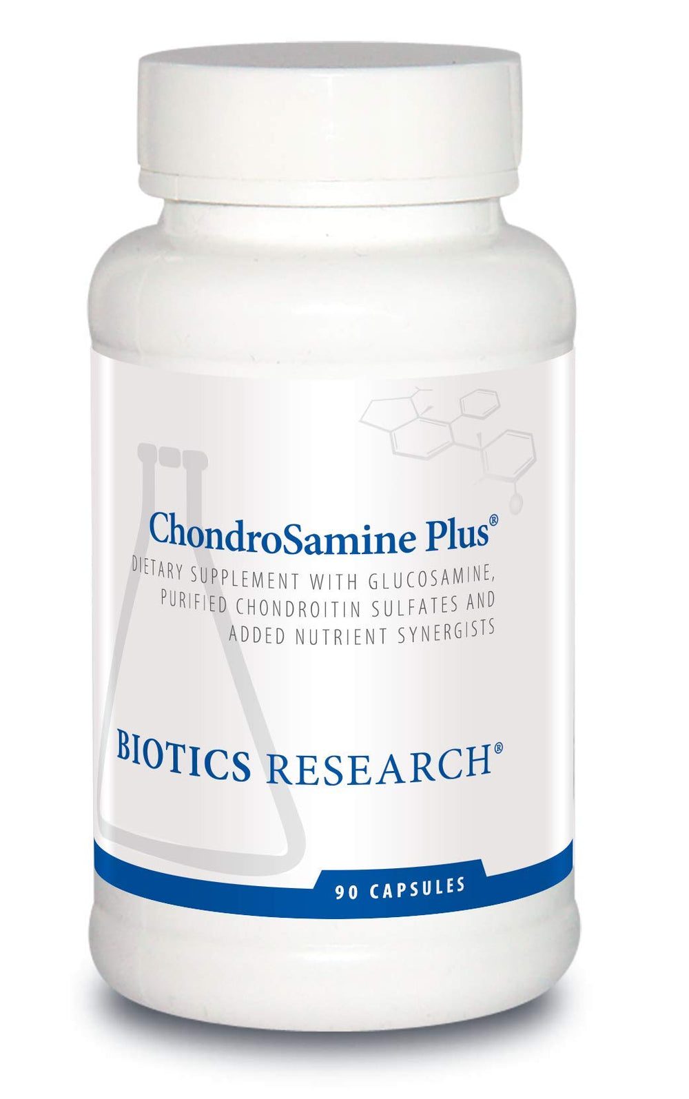 Biotics Research ChondroSamine Plus bottle with capsules for joint support.