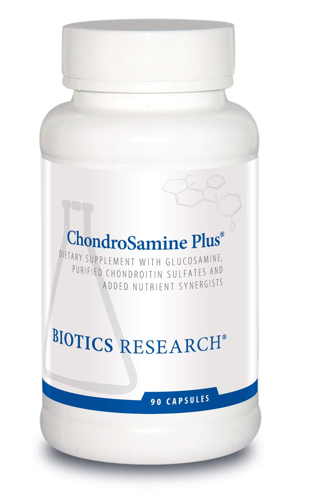 Biotics Research ChondroSamine Plus bottle with capsules for joint support.