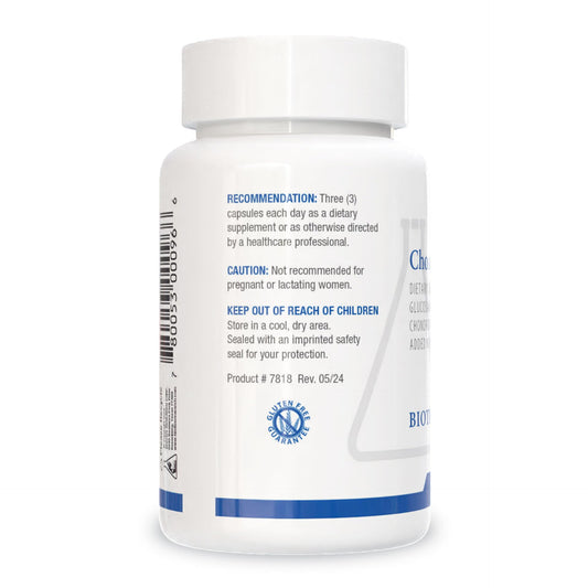 Biotics Research ChondroSamine-S bottle back view detailing ingredients and recommended use for joint support.