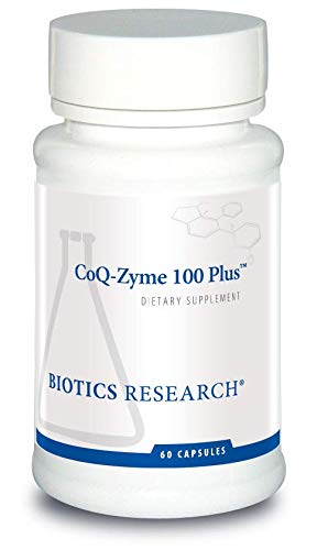 BIOTICS RESEARCH Coq Zyme 100 Plus bottle pour showing capsules for daily energy support