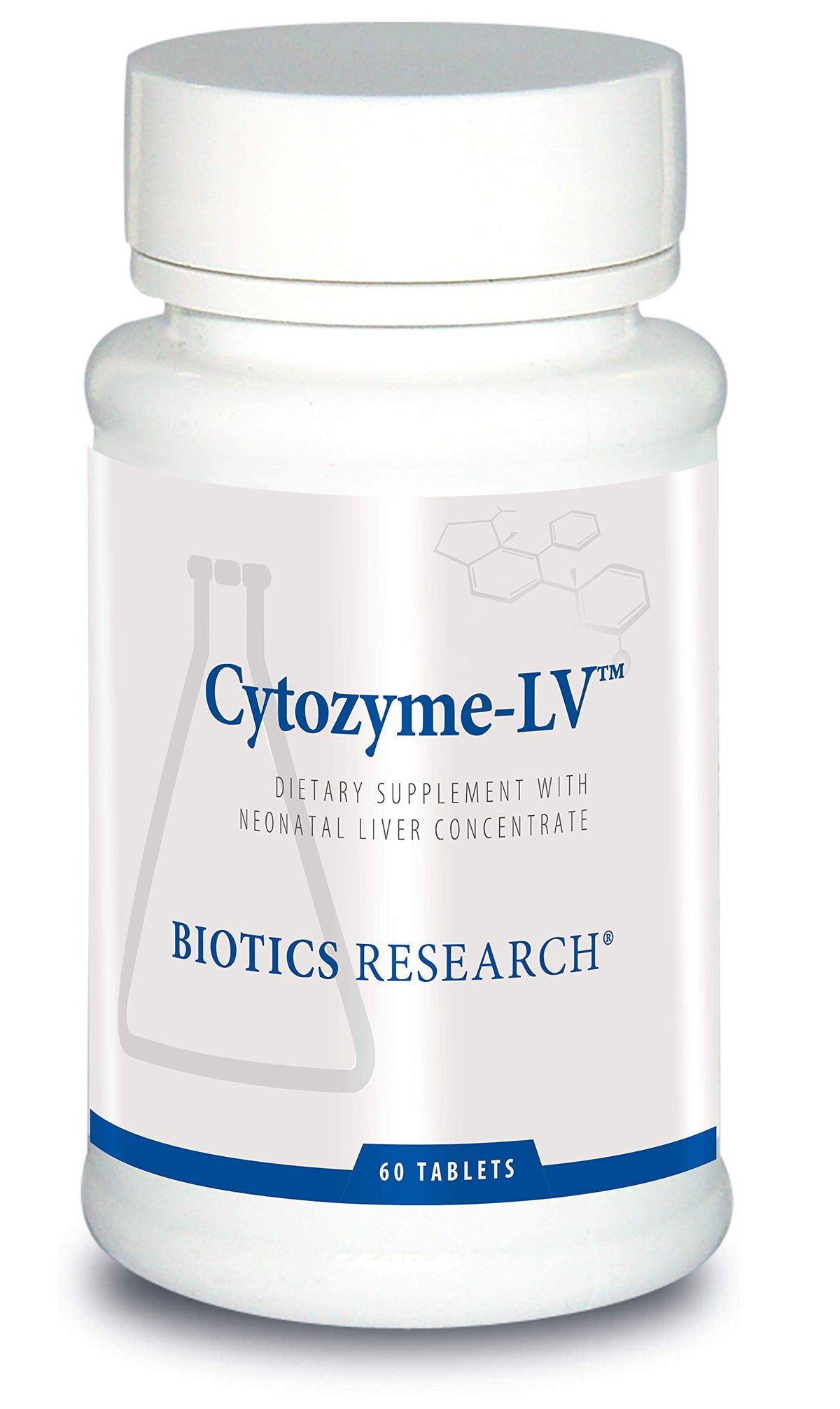 Biotics Research Cytozyme LV Neonatal bottle emphasizes toxin-free liver support and easy dosing.