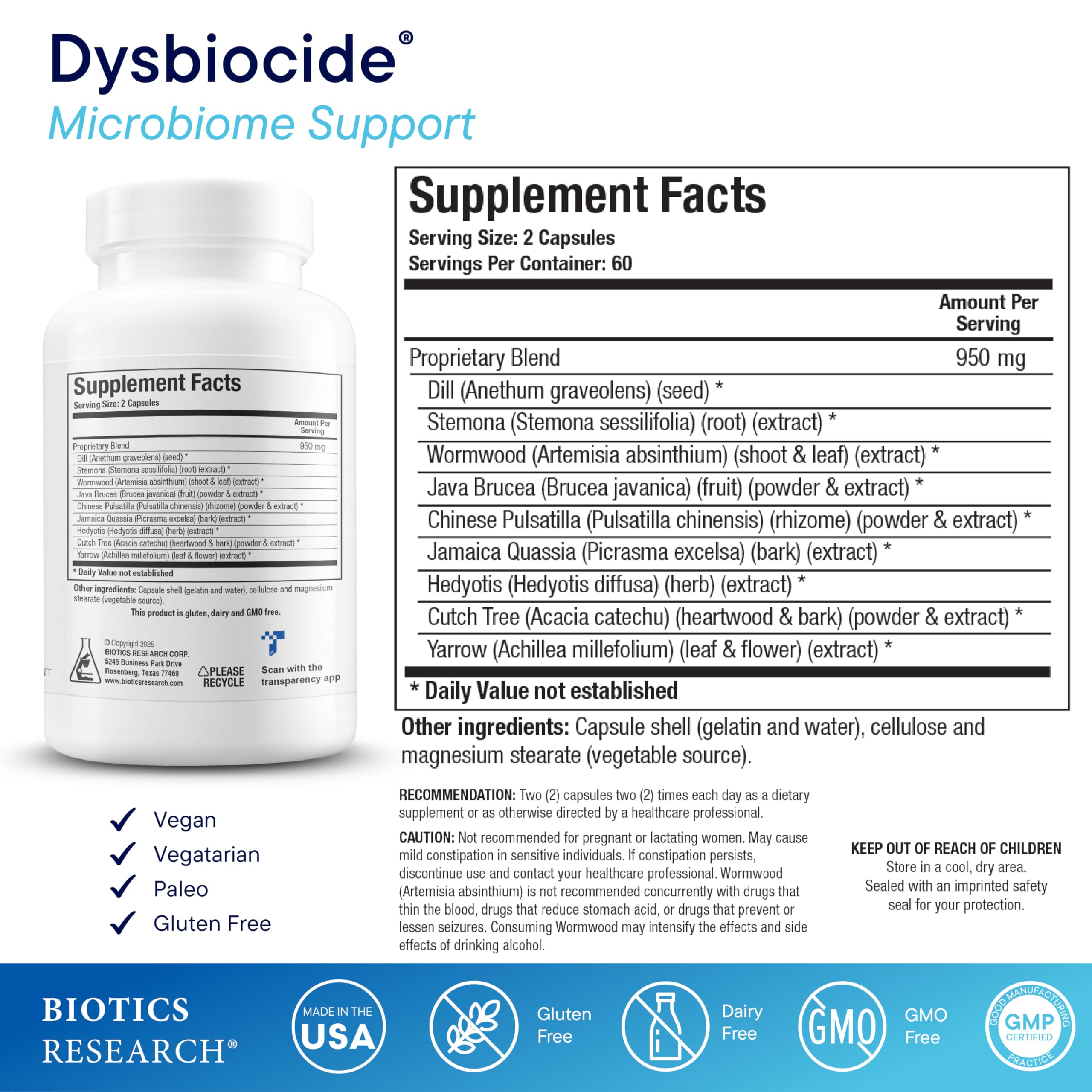 Dysbiocide capsule close-up showing easy daily intake