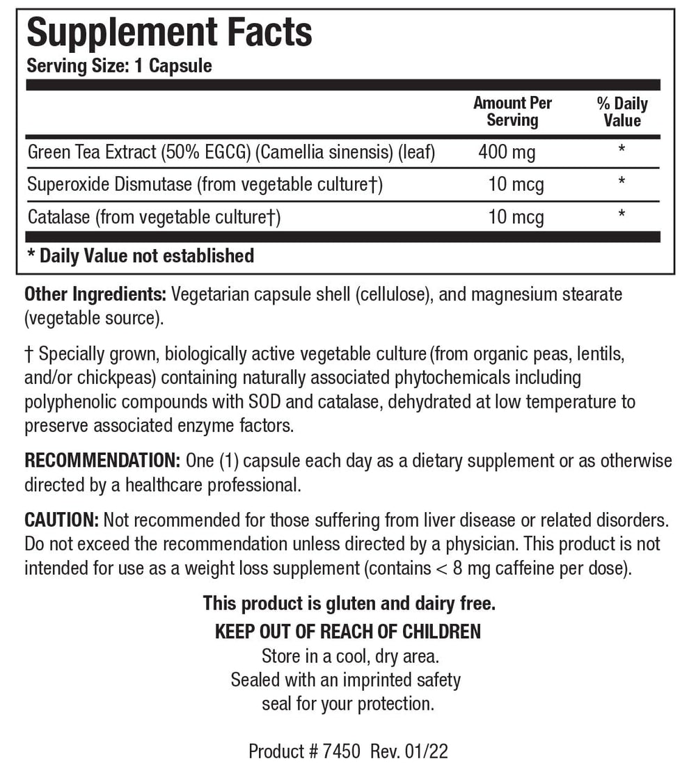 Biotics Research EGCG 200 mg capsules for convenient daily antioxidant intake.