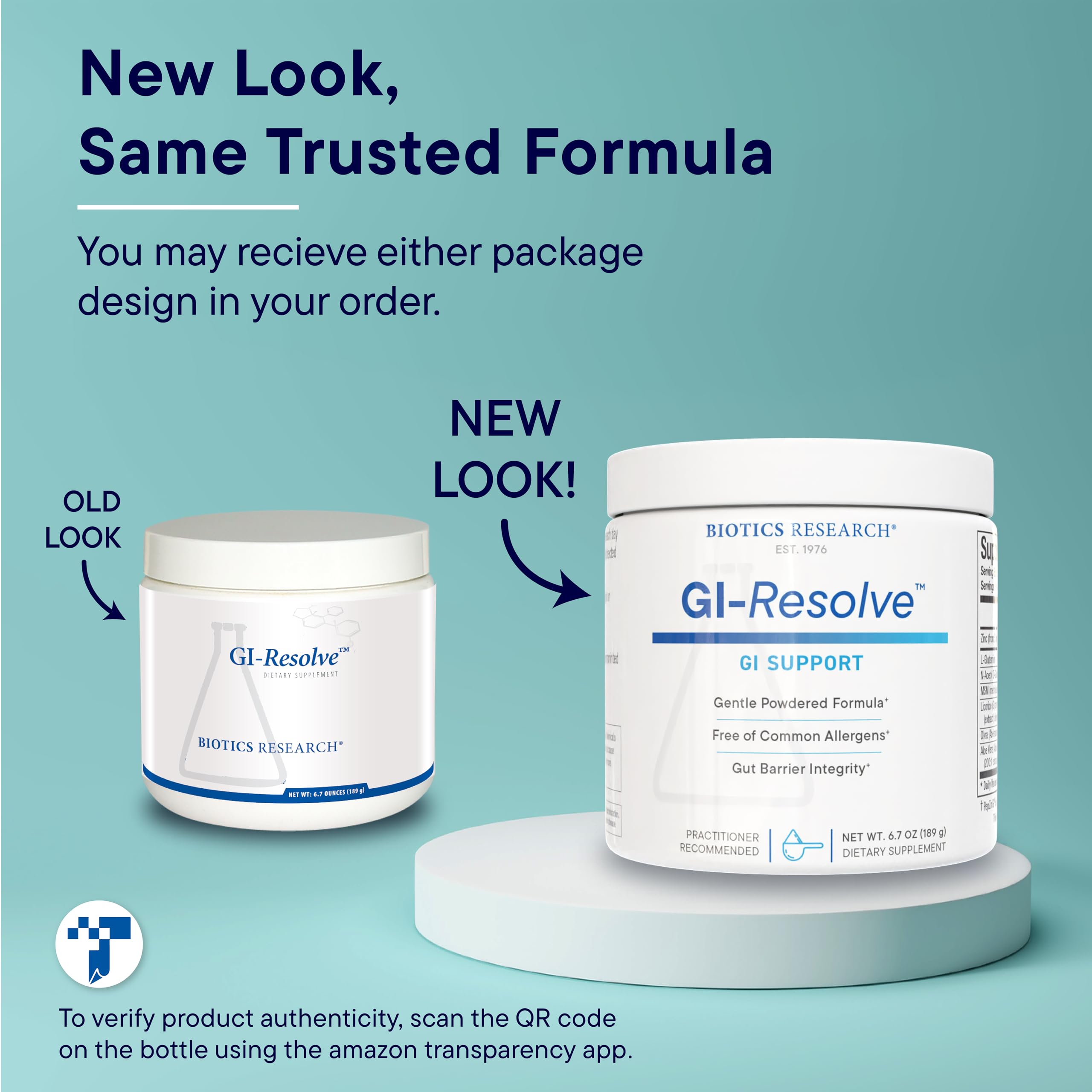 GI Resolve box packaging on shelf for trust and safety