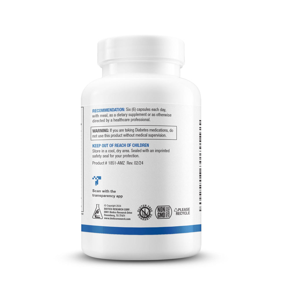GlucoBalance bottle back showing label and ingredient details