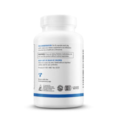GlucoBalance bottle back showing label and ingredient details
