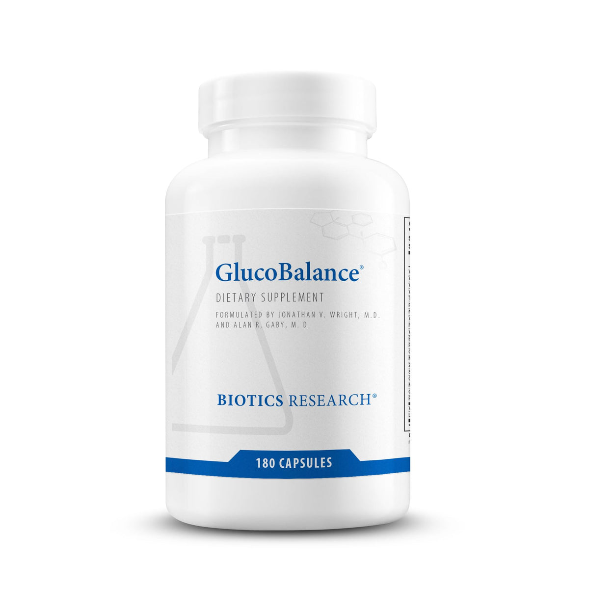 Biotics Research GlucoBalance bottle with capsules for metabolic health support