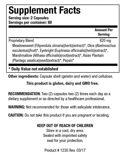 Biotics Research HCl-Ease capsules closeup shows compact daily support.
