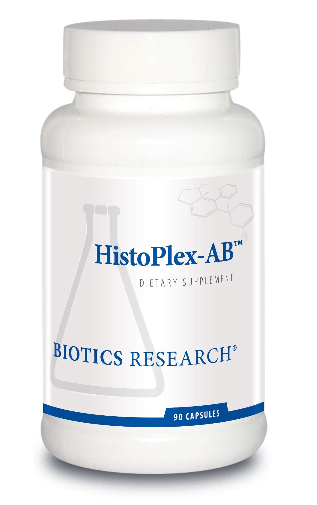 Biotics Research Histoplex-AB bottle with capsules for allergy support.