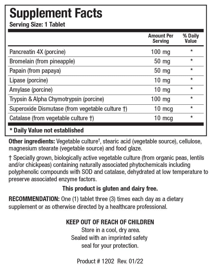 Biotics Research Intenzyme Forte label closeup highlighting enzyme blend and potency.