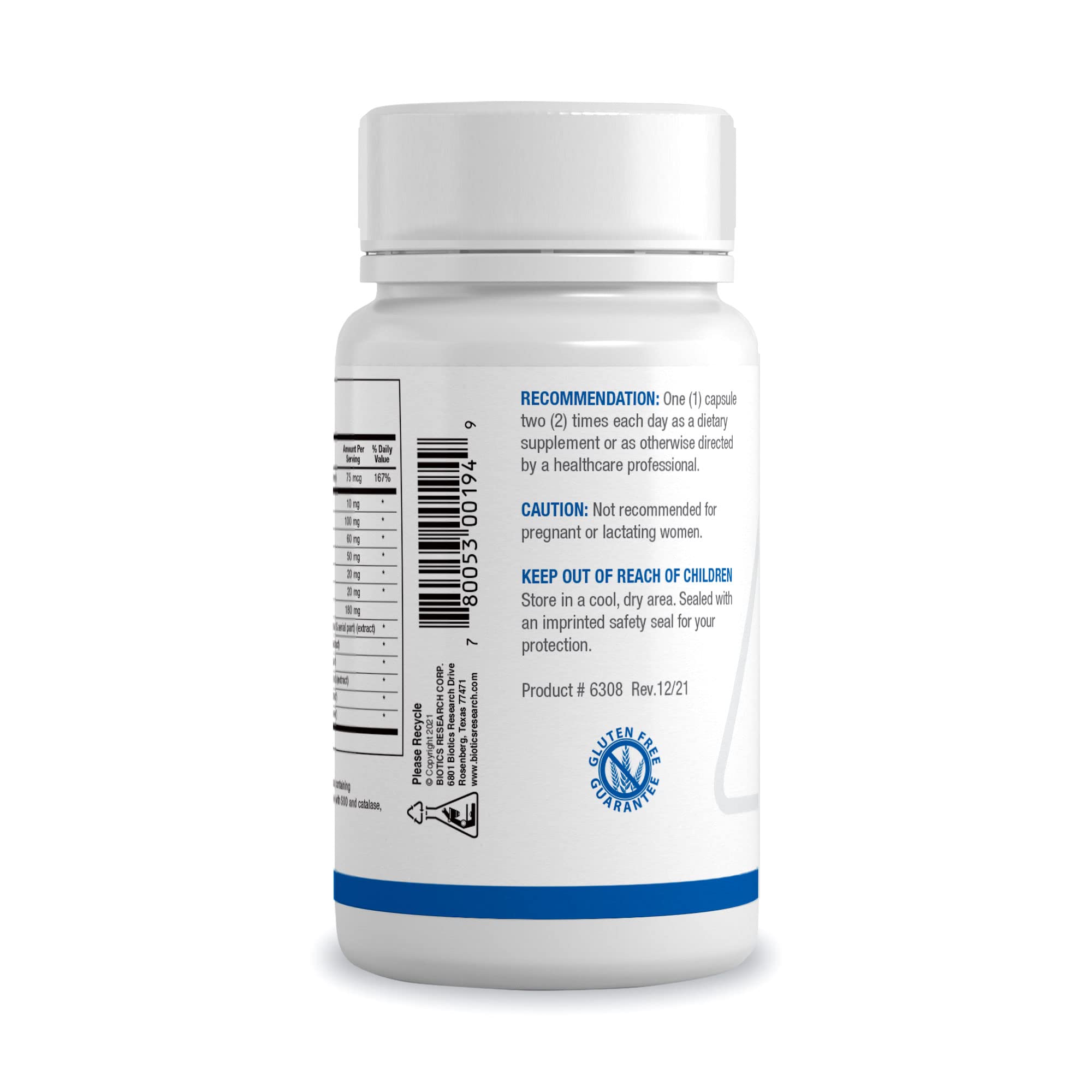 Biotics Research MCS-2 capsules close-up for antioxidant support potential