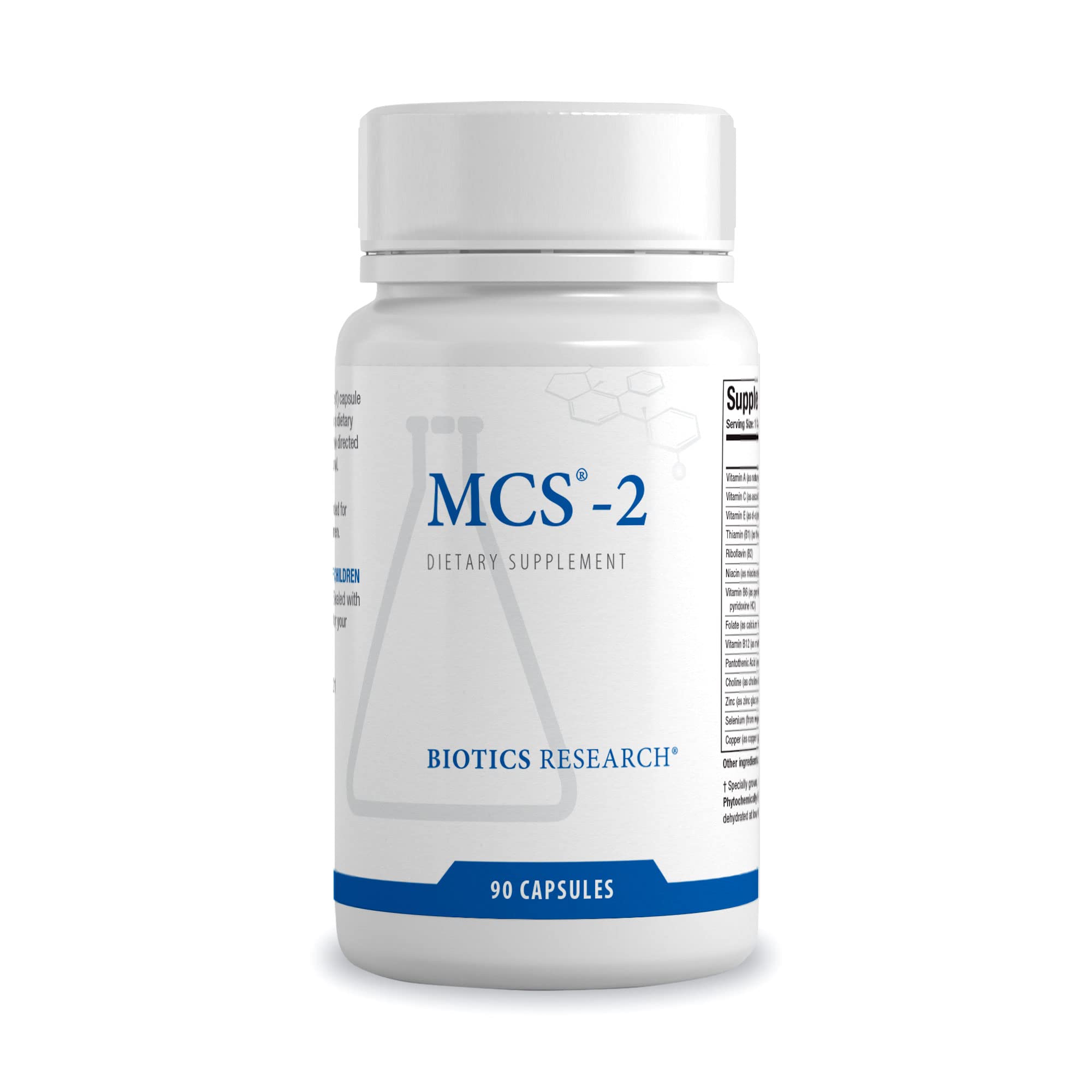 Biotics Research MCS-2 bottle close-up suggesting liver support and metabolic balance