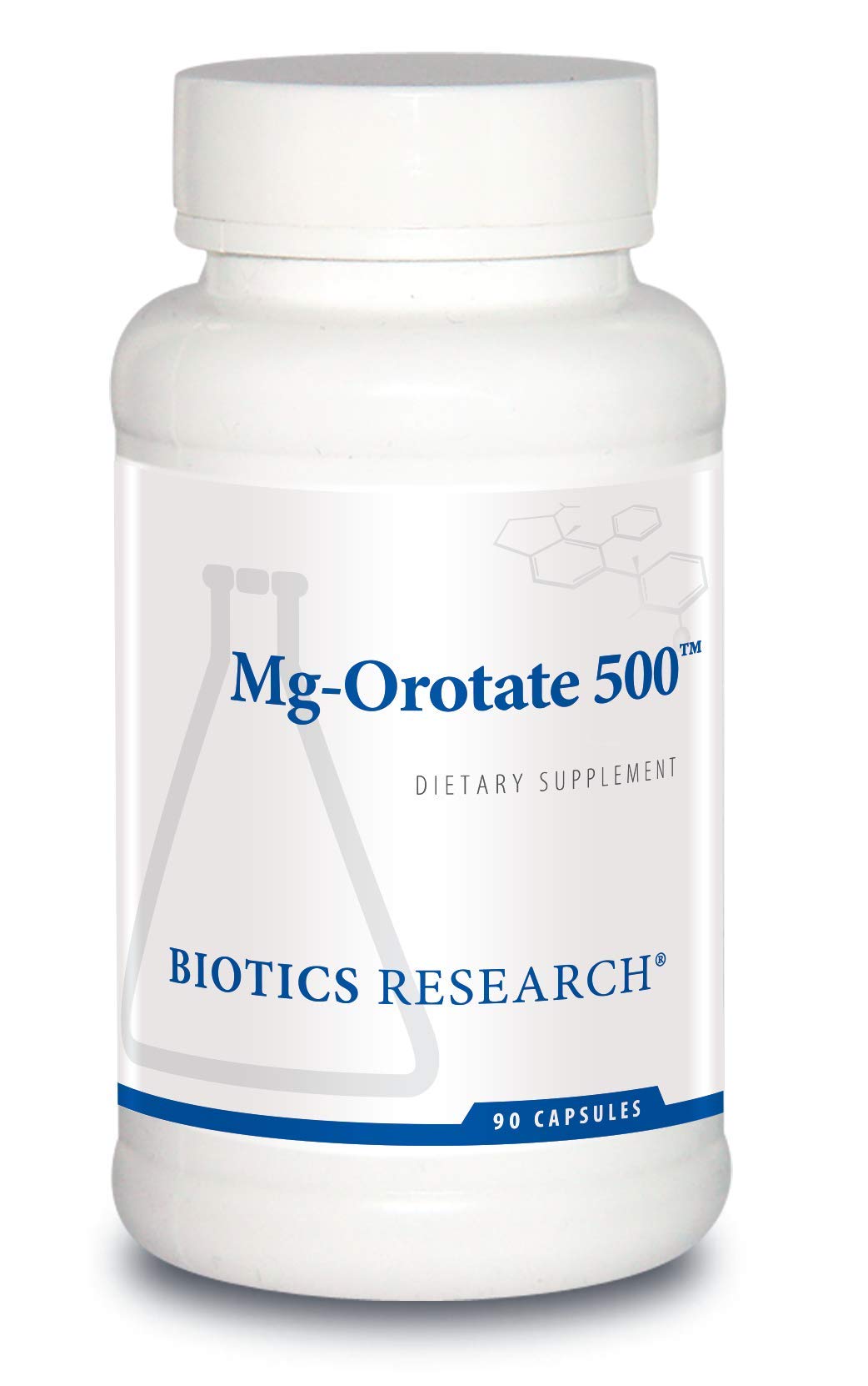 Biotics Research Mg Orotate 500mg bottle front showing packaging and heart health focus