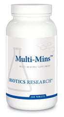 Biotics Research Multi-Mins tablets close-up for daily mineral support.