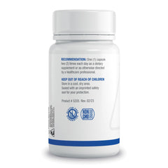 Biotics NAC capsules close-up showing 500 mg serving for detox support.