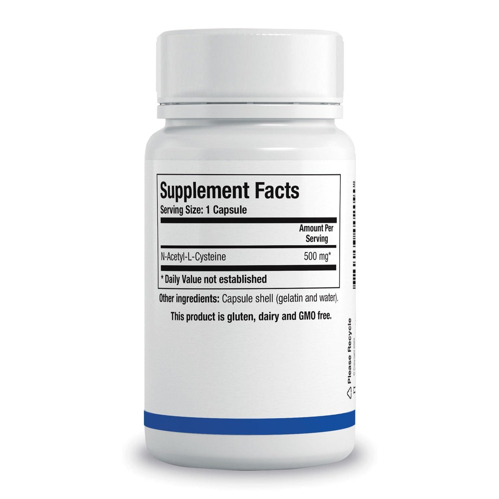 Biotics NAC label detail emphasizing mucolytic action for lung health.
