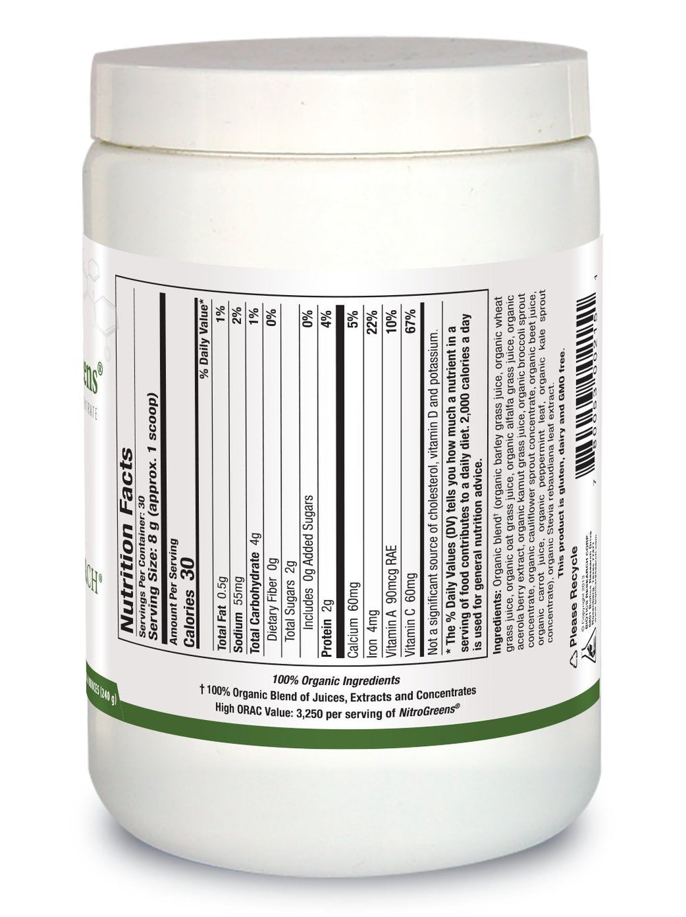 NitroGreens dispensing scoop showing easy portion control