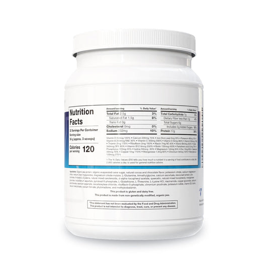 NutriClear Chocolate powder poured into a glass for detox support.