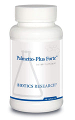 BIOTICS RESEARCH Palmetto Plus Forte bottle for daily male health support.