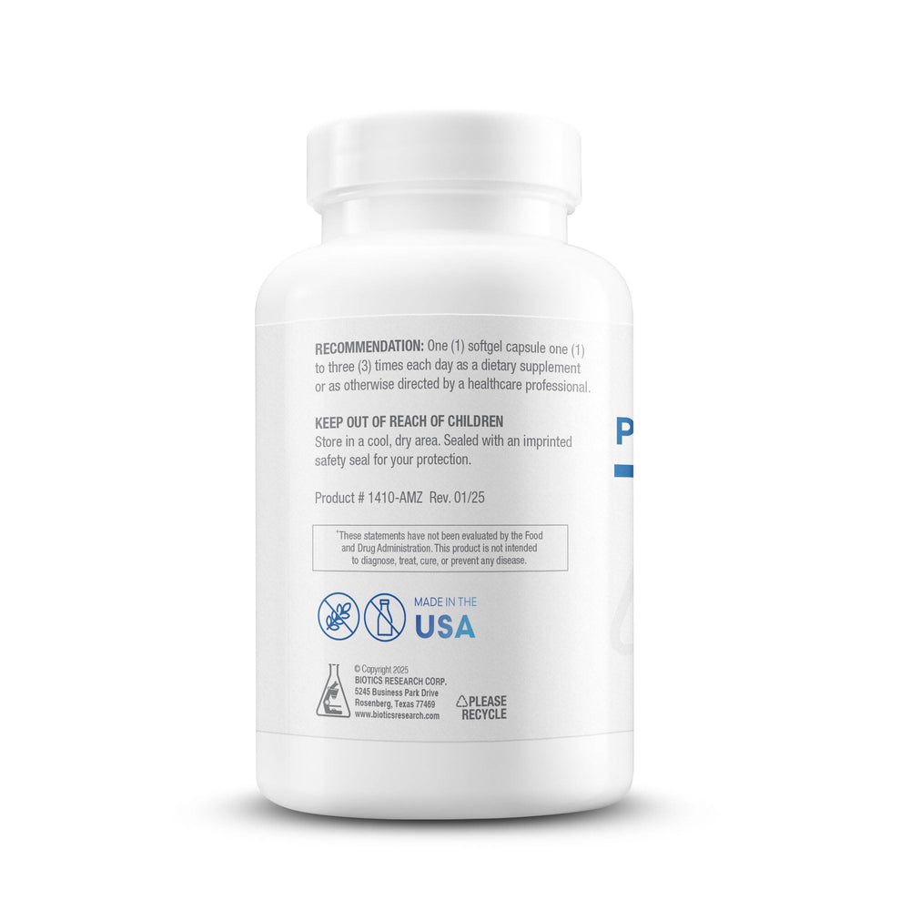Biotics Research phosphatidylcholine label detail emphasizing liver health potential.