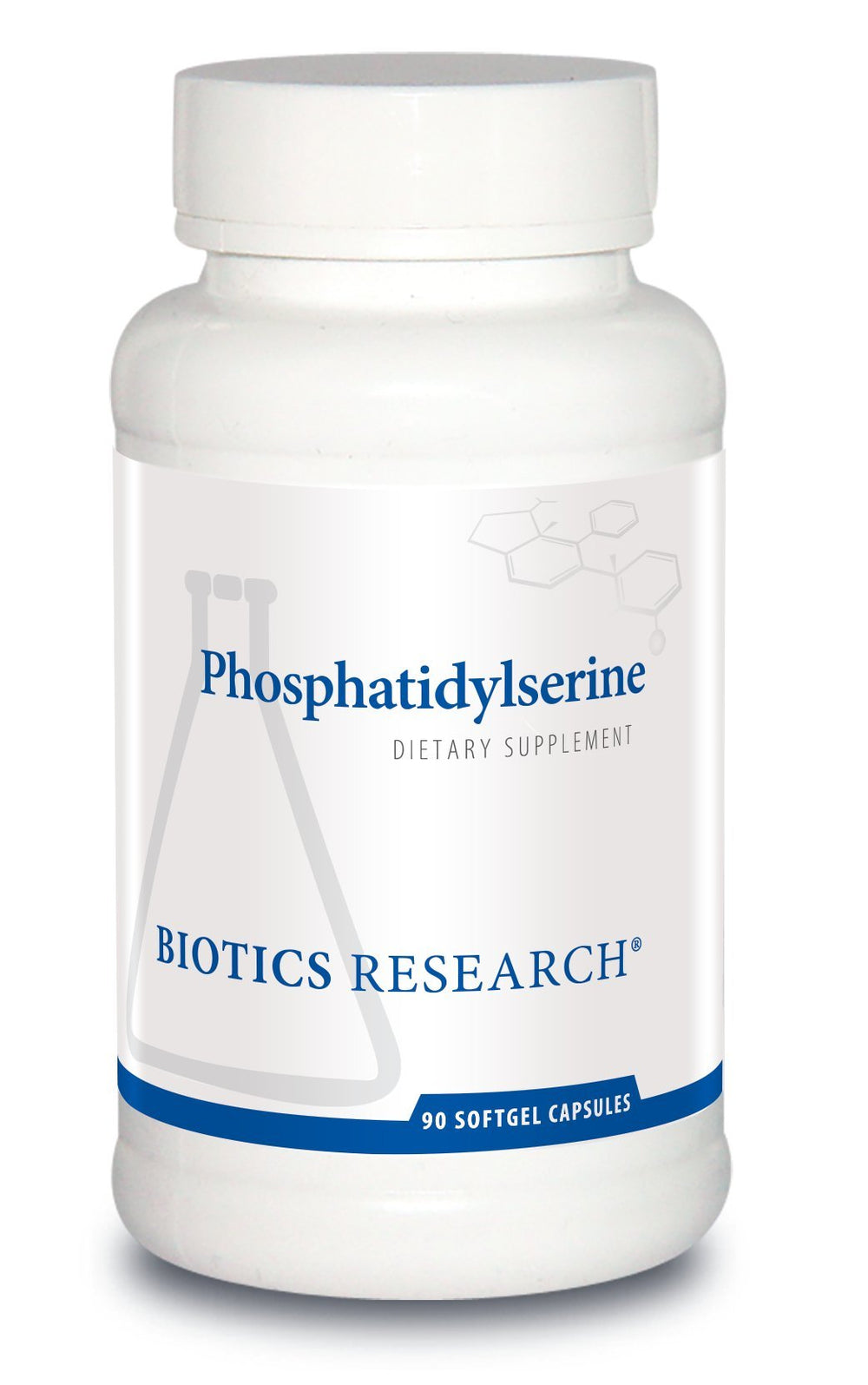 Biotics Research phosphatidylserine softgel bottle shows cognitive support potential for daily use