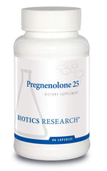 Biotics Research Pregnenolone bottle with 90 capsules, potential hormonal balance support.