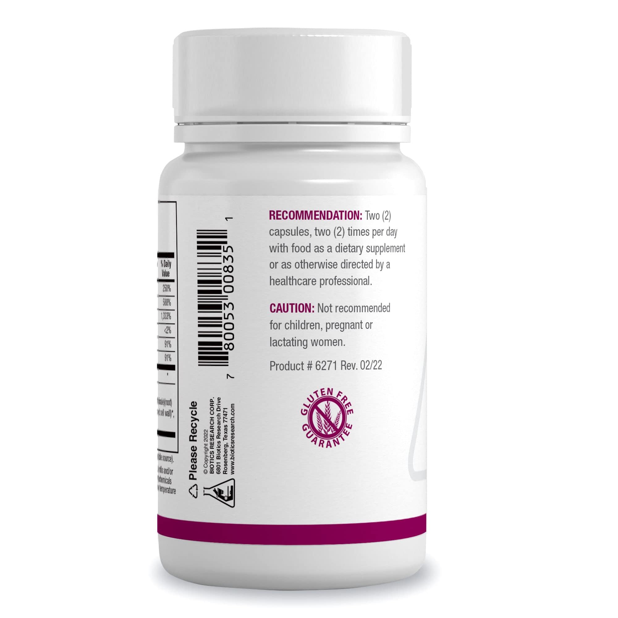 Biotics Research Receptor Detox capsules illustrating a herb, vitamin, mineral blend