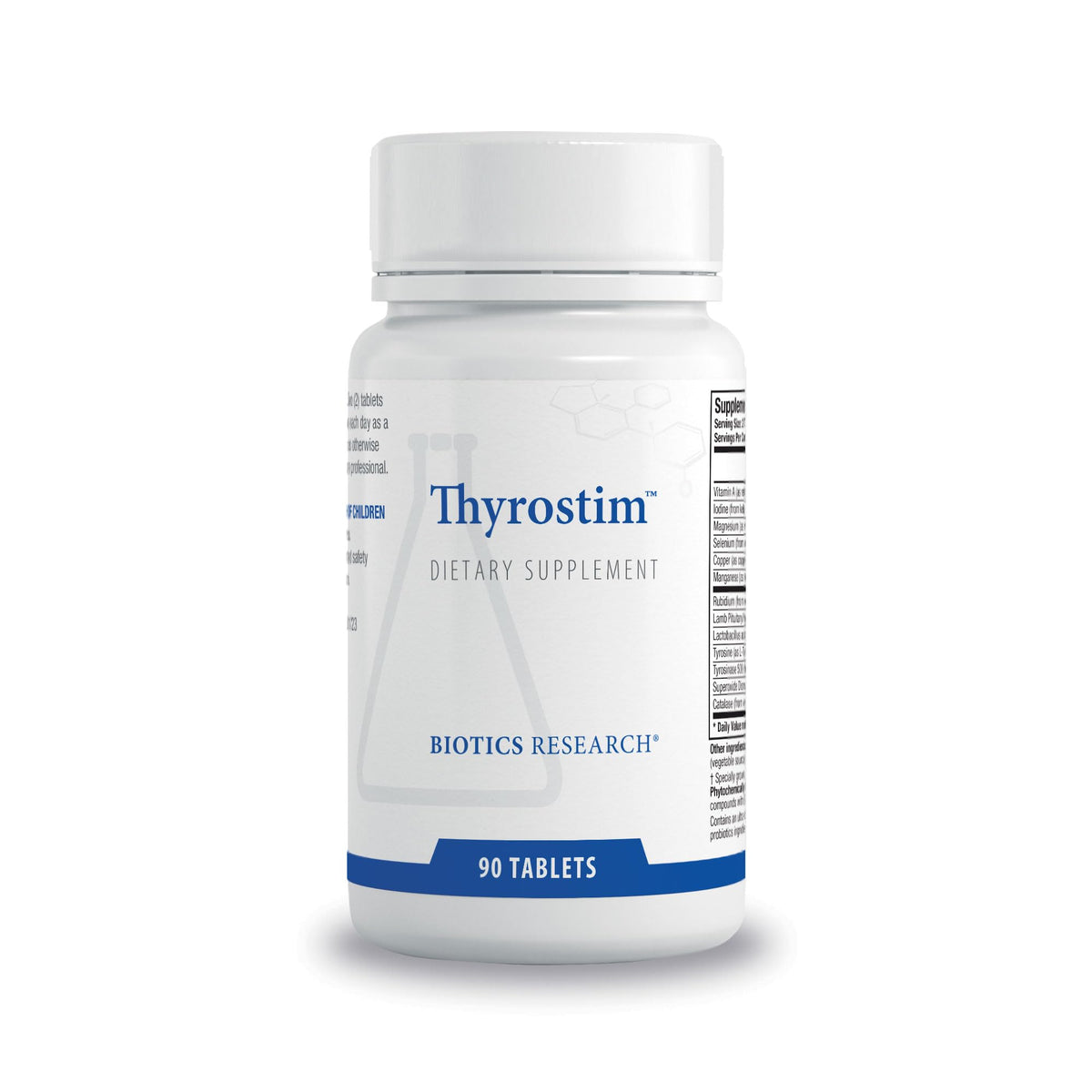 Biotics Research Thyrostim tablets in bottle support endocrine balance and metabolism