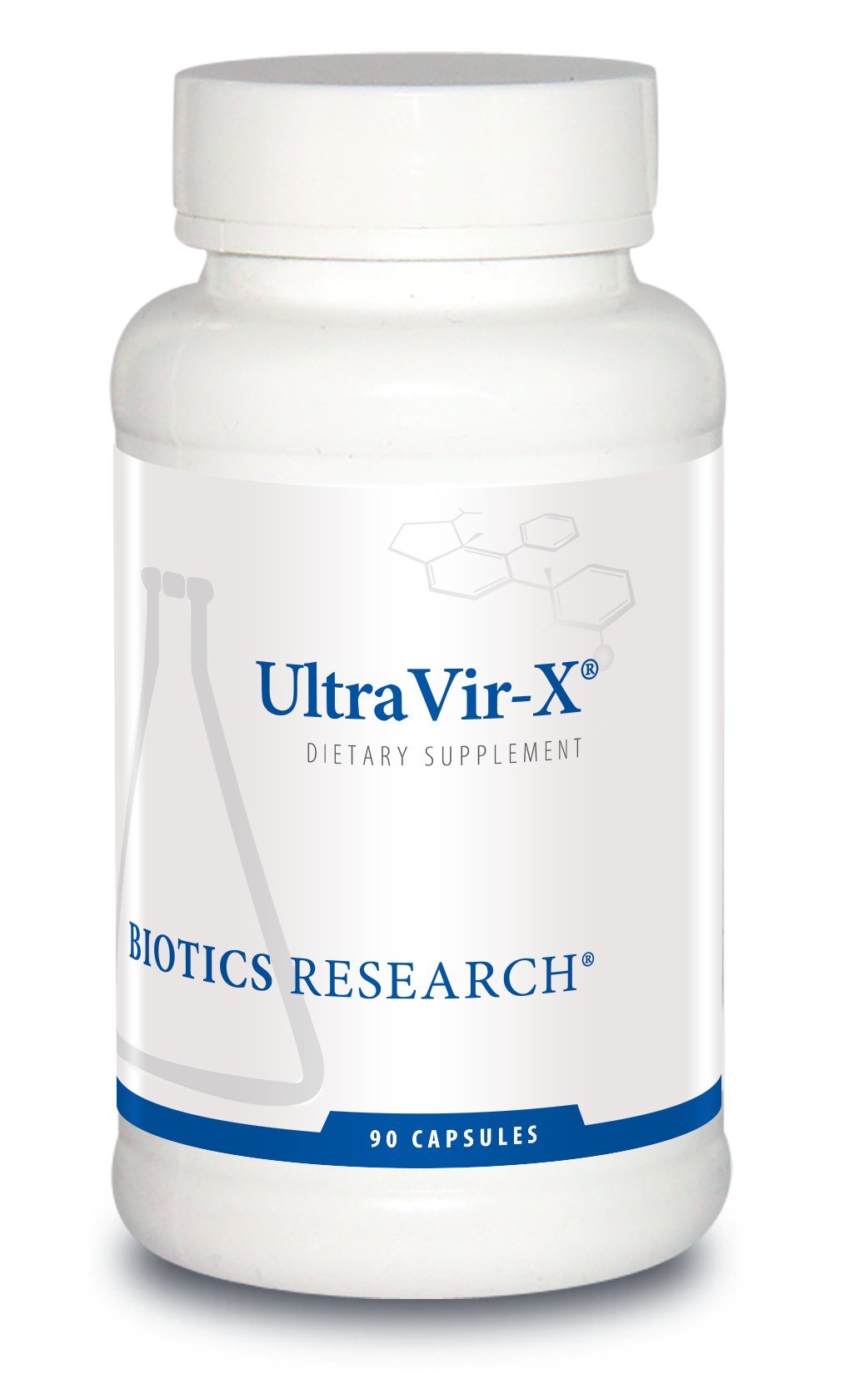 Biotics Research UltraVir-X bottle front highlights daily immune support.