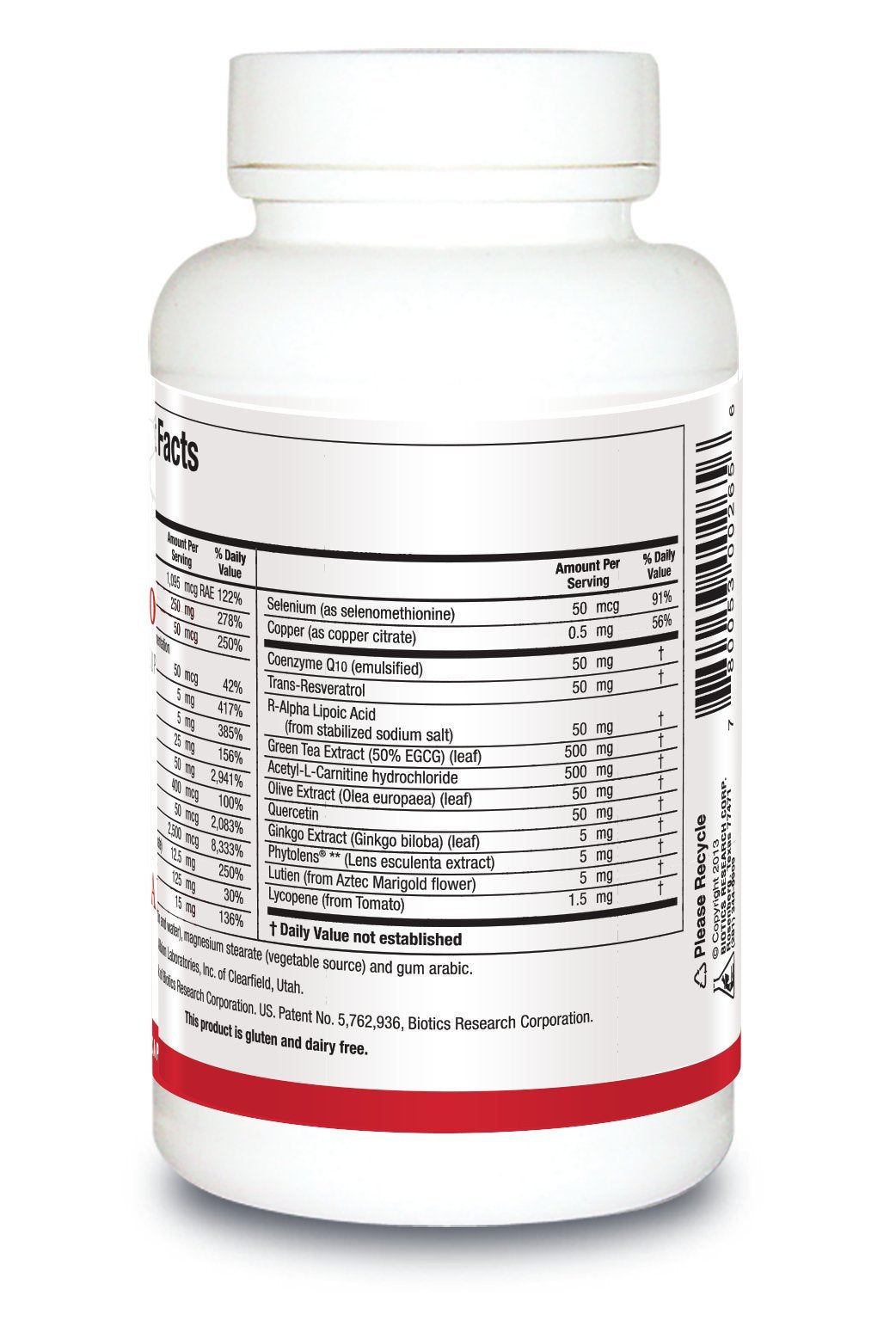 Biotics Research VasculoSirt close-up of CoQ10-Resveratrol-ALA blend ingredients