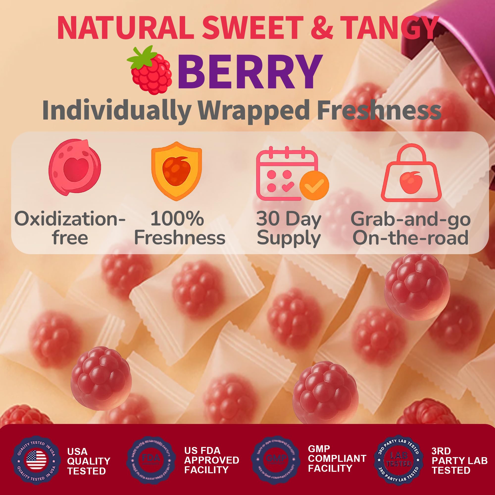Biotics2 Bloom10 3D gummy technology preserves potency and freshness.