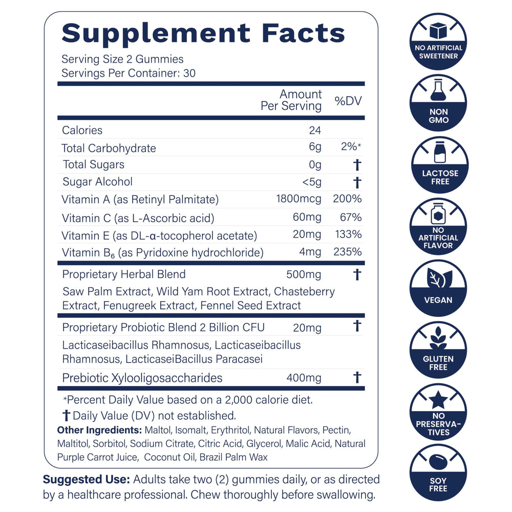 Biotics2 Bloom10 bottle label emphasizes 2B CFU probiotics and XOS prebiotics