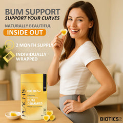 Biotics2 Peach8 BBL packaging note emphasizing probiotic potency