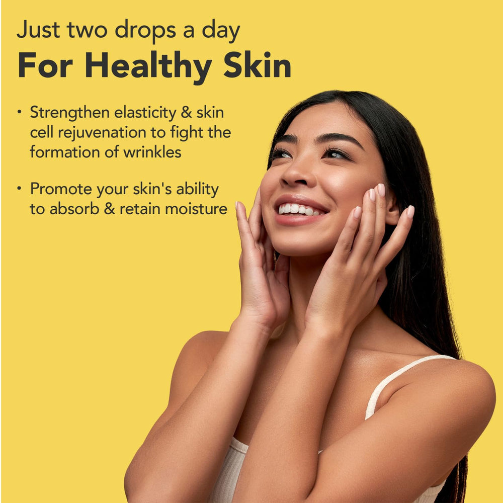 Biotin-Collagen Drops dropper-dispense shows precise dosing for daily hair and nail support.