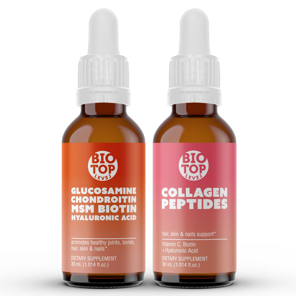 BIOTOPLEVEL bundle bottle pour for quick sublingual absorption
