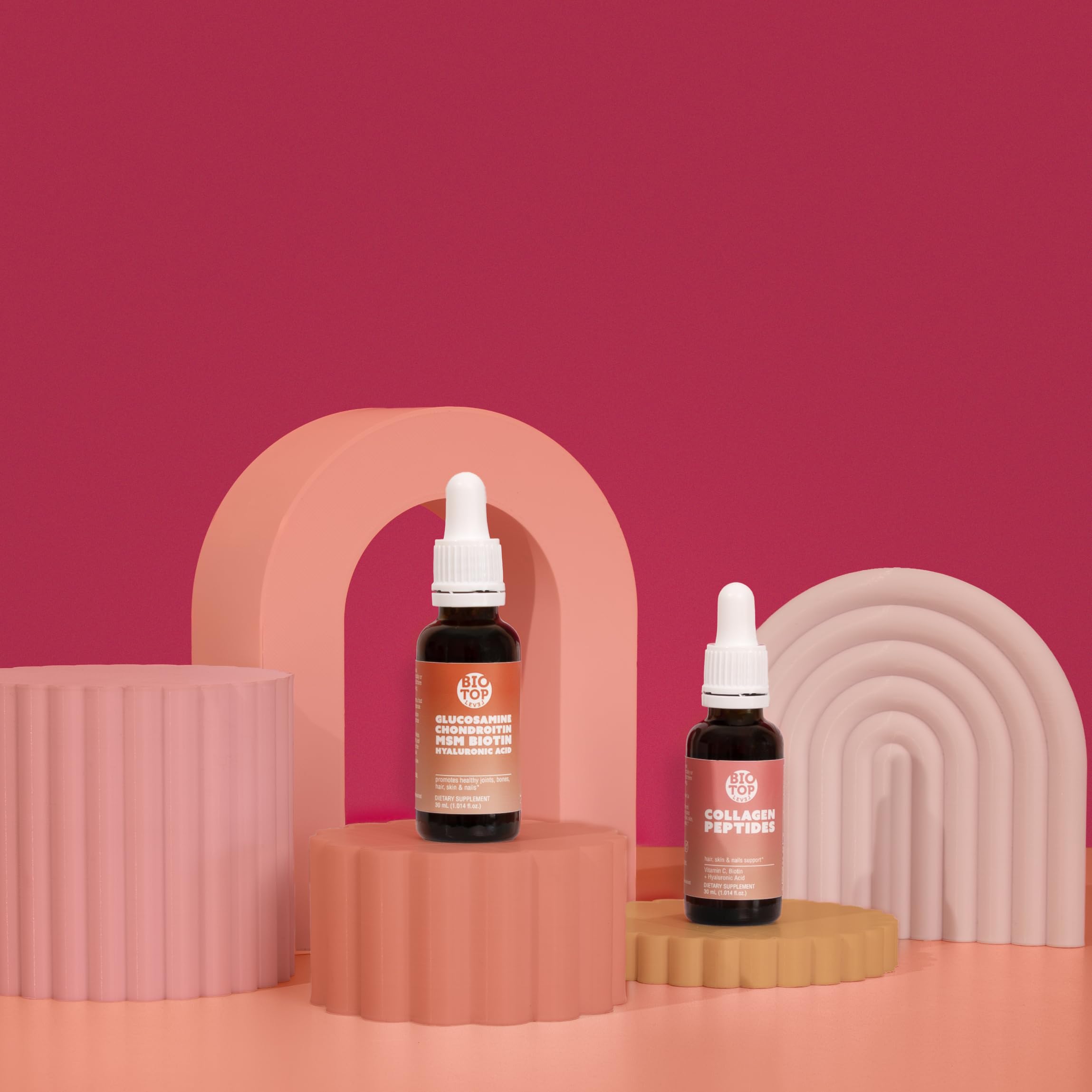 BIOTOPLEVEL daily wellness routine with bundle bottles