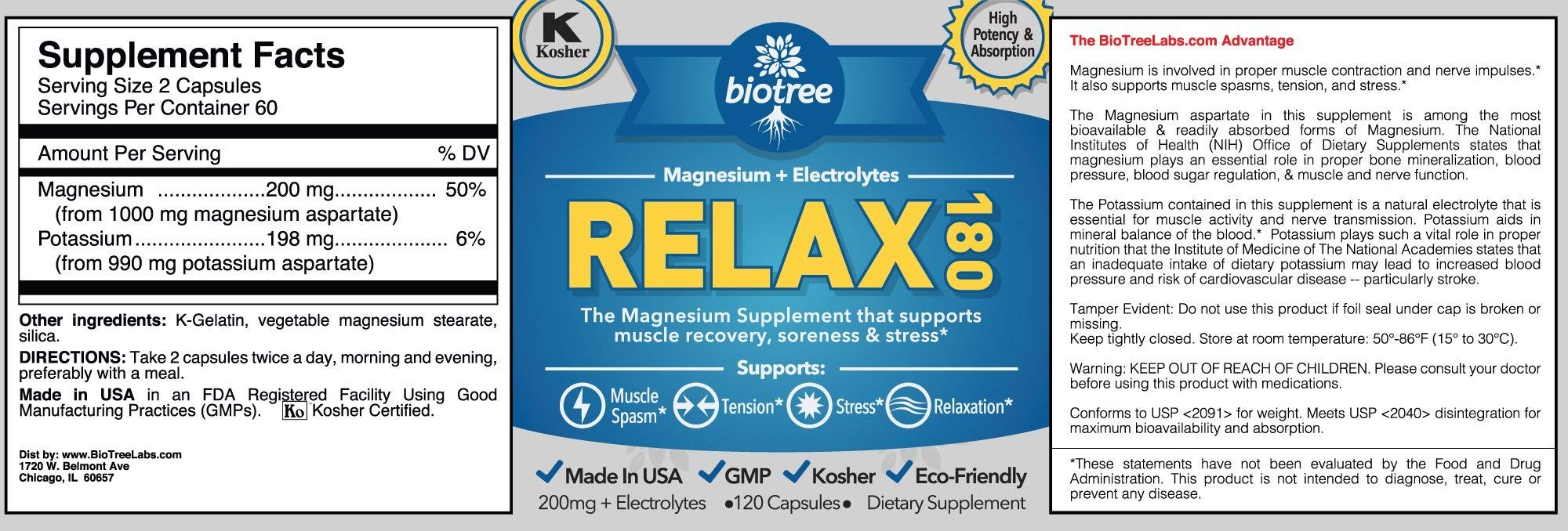 BioTree Labs Relax 180 capsules-closeup reveals smooth texture and daily comfort support.
