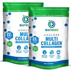 BioTrust Ageless Multi Collagen powder tub front for holistic wellness