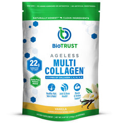 BioTrust Ageless Multi Collagen Vanilla tub for healthy aging and joint support