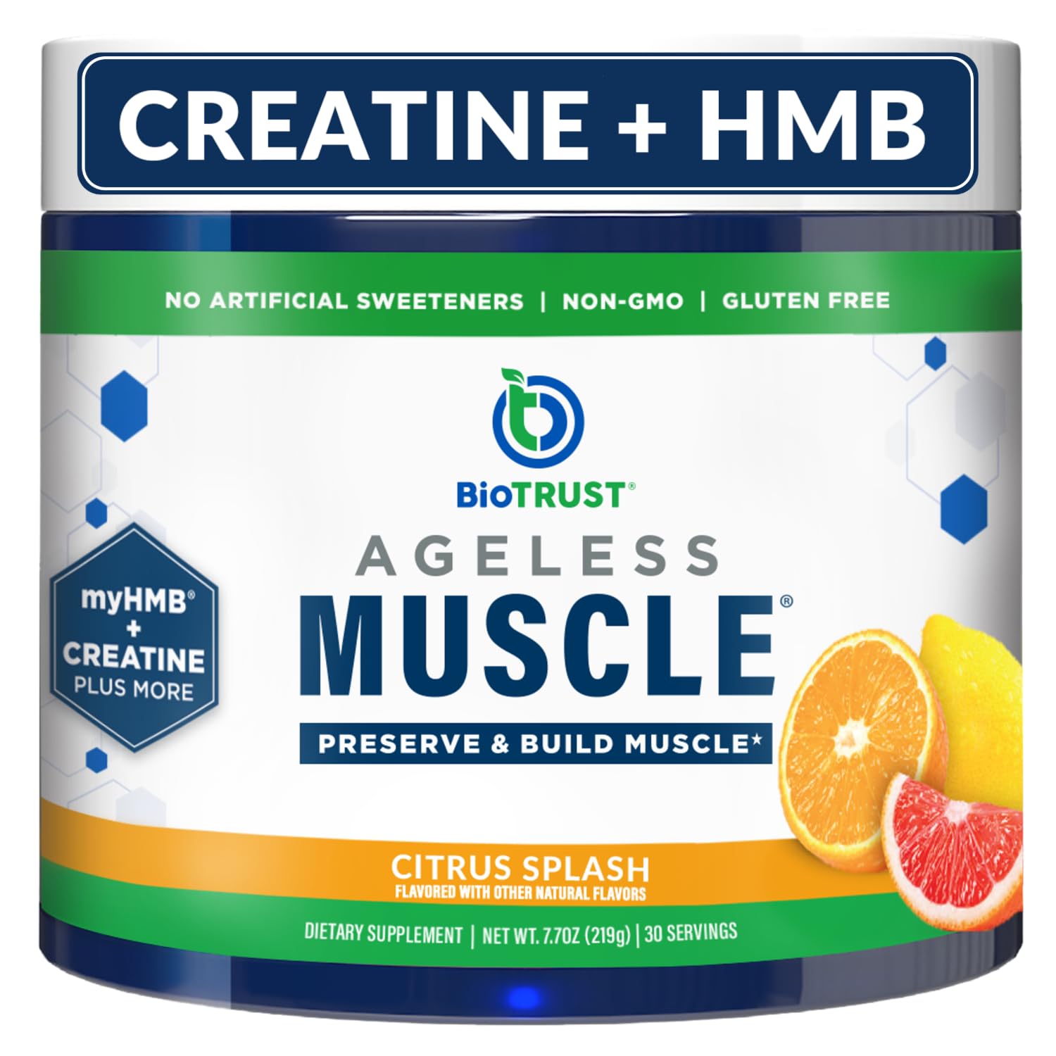 BioTrust Ageless Muscle Builder Citrus Splash tub for daily muscle support