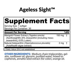 BioTrust Ageless Sight softgels close-up for convenient daily eye nutrition