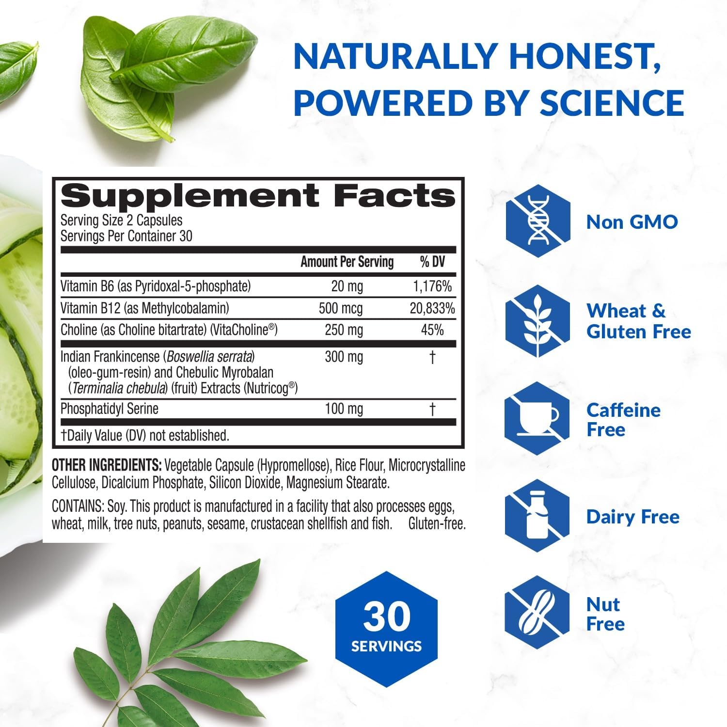 BioTrust Eternal Mind ingredient panel highlighting key nutrients for brain health.