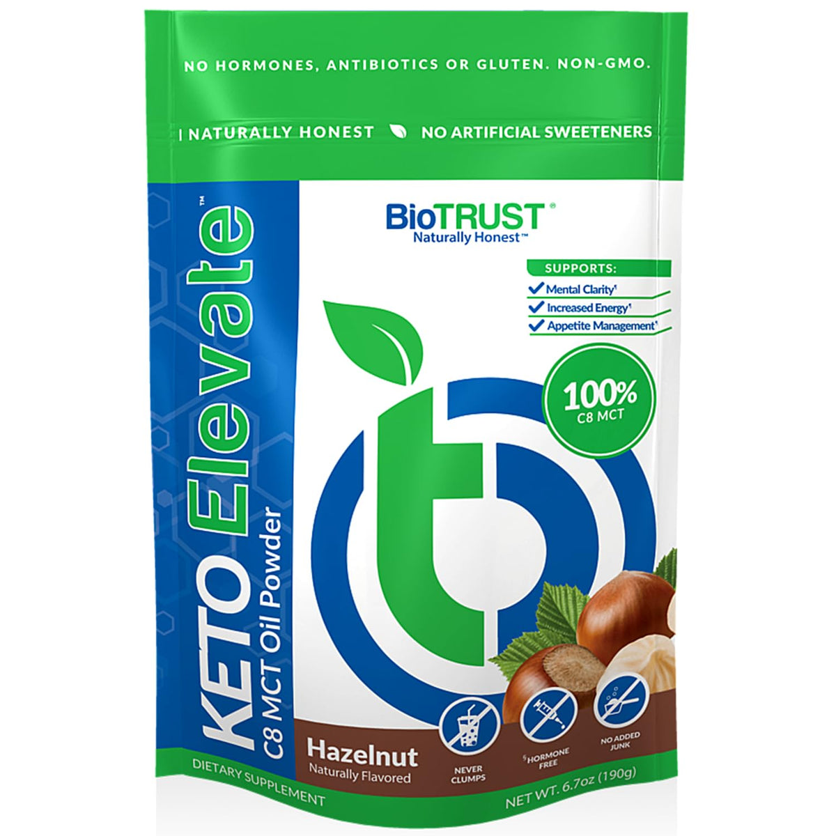 BioTrust Keto Elevate bottle pour for easy daily energy support.