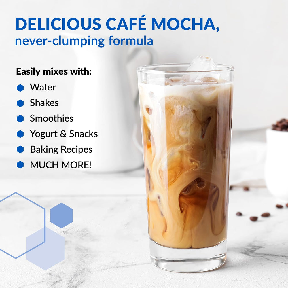 BioTrust Cafe Mocha ingredients visual highlighting grass-fed protein blend