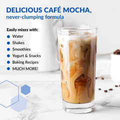 BioTrust Cafe Mocha ingredients visual highlighting grass-fed protein blend