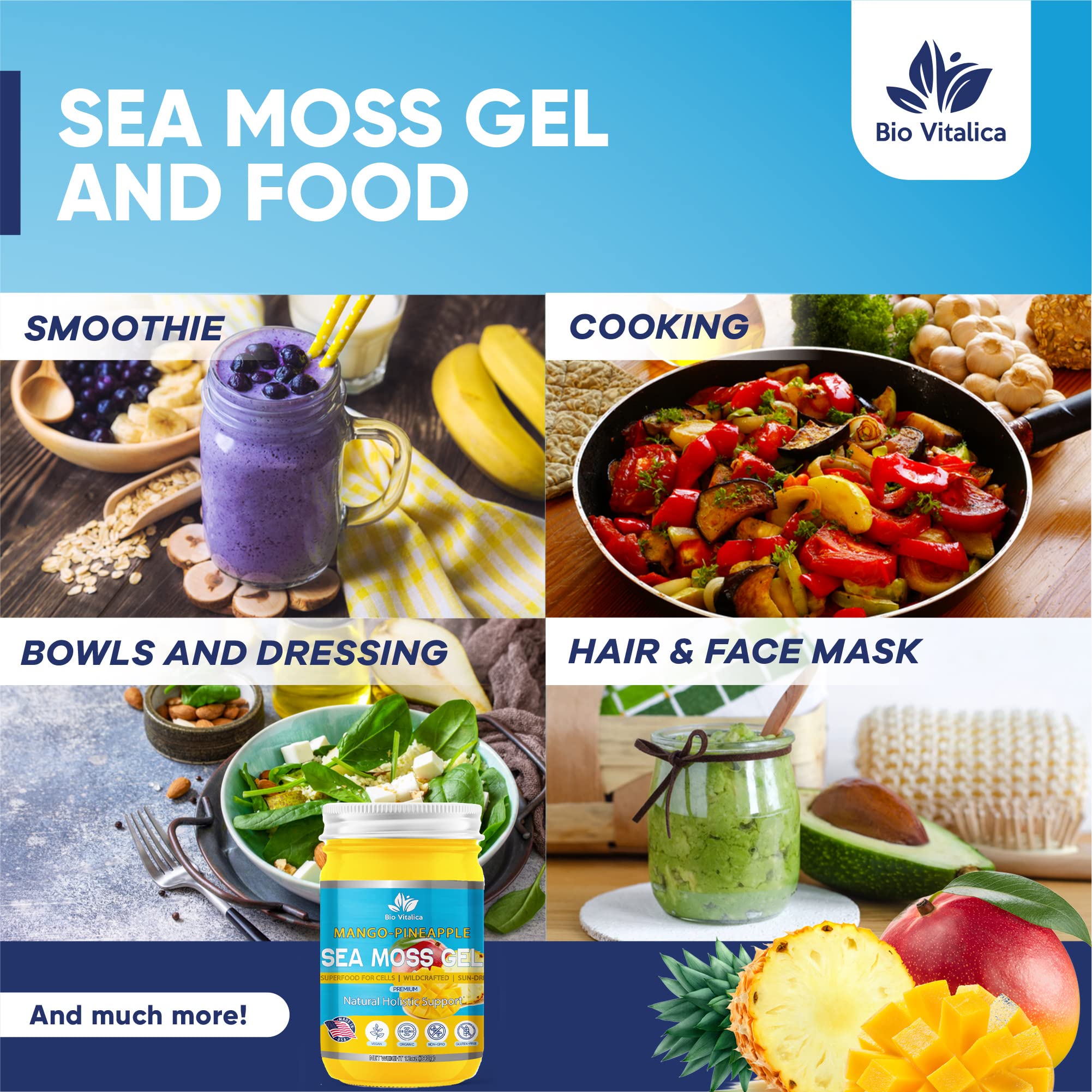 BioVitalica gel blended into smoothies to boost daily nutrition.