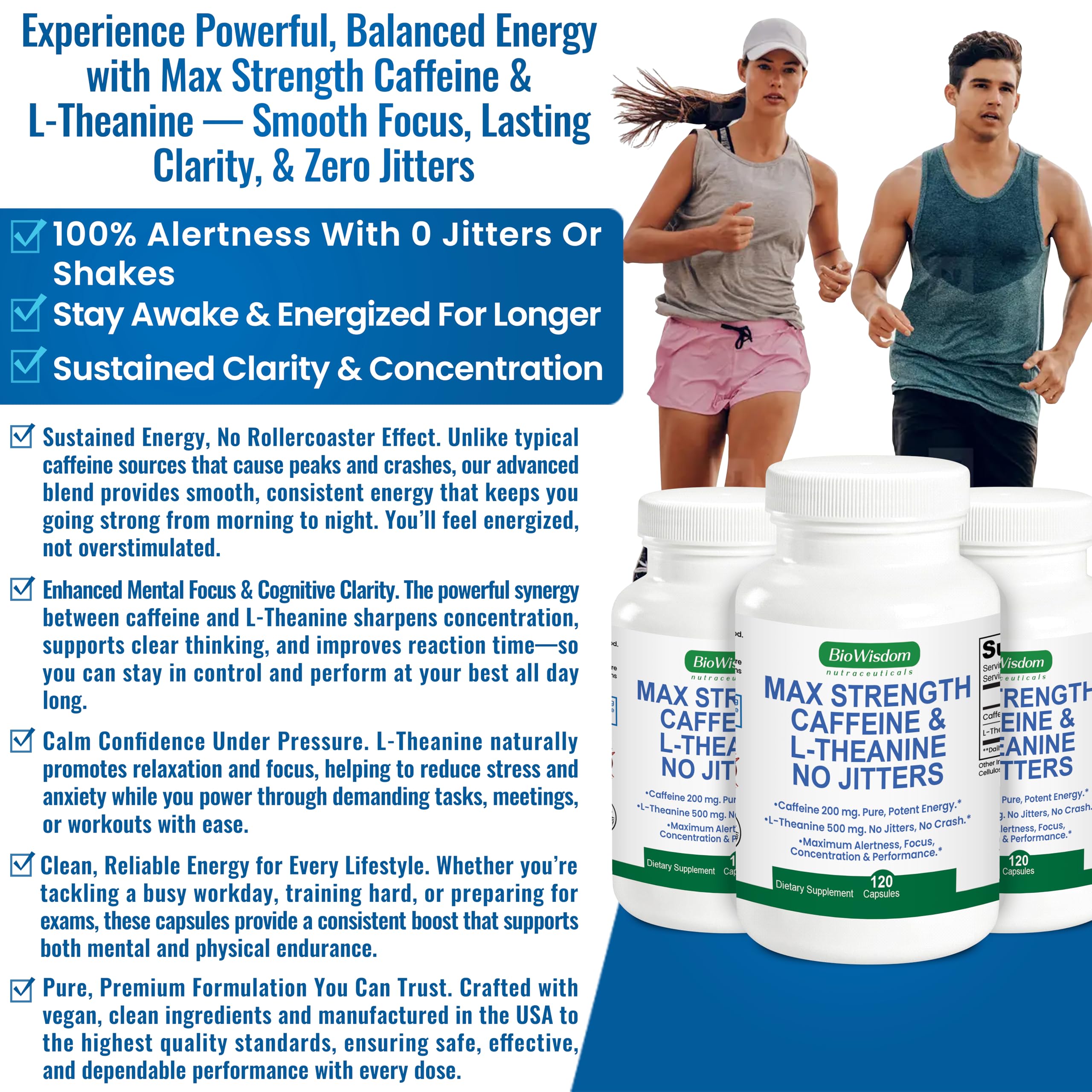 BioWisdom pills in a gym bag are ready for workouts with jitter-free energy.