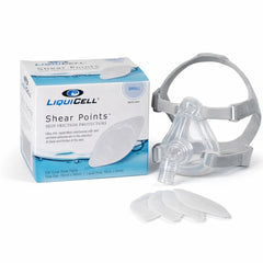Birchwood LiquiCell Shear Points on nose bridge reduce skin shear with gentle adhesion.
